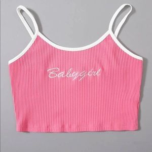 SHEIN “BABYGIRL” PINK CAMI TOP